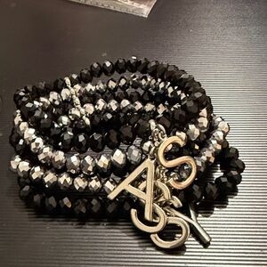 Sassy Jones Black and Silver Charm Bracelet Set
